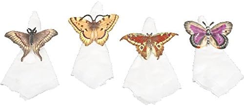 Home decor. Set of 4 Butterfly Napkin Rings. Dimension: 4 x 2.5 x 2. Pattern: Napkin Rings.