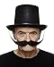 Mustaches Self Adhesive Fake Mustache, Novelty, Large Dali Black False Facial Hair, Costume Accessory for Adults, Black Color