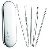 5pcs Blackhead Remover comedone extractor blemish extractor, Tojwi Blackhead extractors Acne skin care tool Best Face Blackhead Acne Needle Double Looped Treatment for Blemish Whitehead Popping