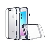 RhinoShield MOD for iPhone 7 Plus/iPhone 8 Plus - Modular Case with Rim, Button, Frame, Clear Back Plate - Dark Blue