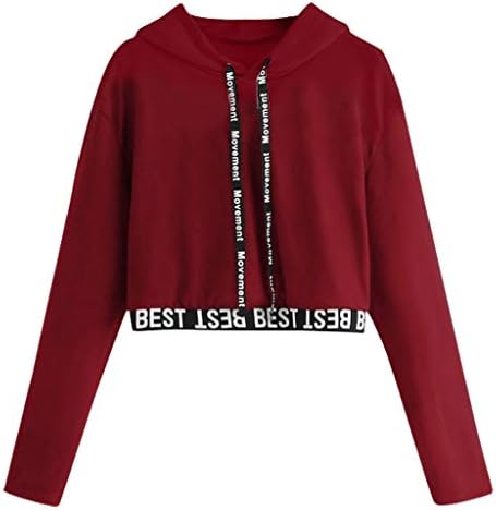 NOMENI Women's Sweatshirt Pullover Short Long Sleeve Print Solid Color O-Neck Hoodie Pullover Casual Top Hoodie