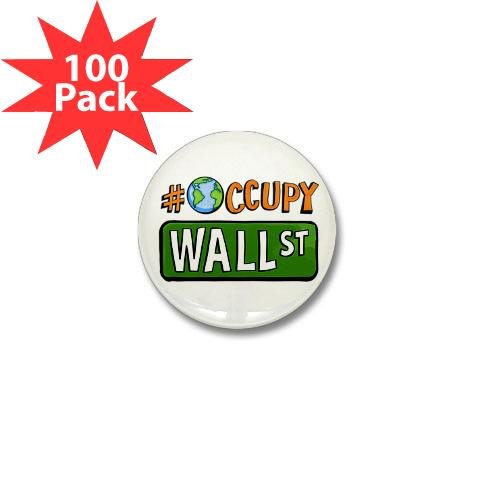 Hashtag Occupy GLOBAL Wall Street OWS WE ARE THE 99% 1 inch Mini Pinback Button 100-PACK