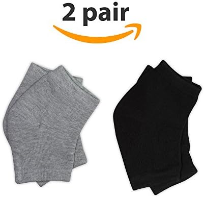 2 PAIR - Moisturizing Gel Heel Socks w/Enriched Vitamins for Dry Hard Cracked Heels & DIY Simple Home Remedies by Triim Fitness