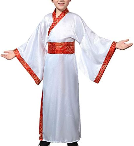 Tenthree Ancient Chinese Traditional Costumes - Unisex Children Hanfu Tang Suits Stage Drama Theater Show Performances Opera Play Cosplay Costumes