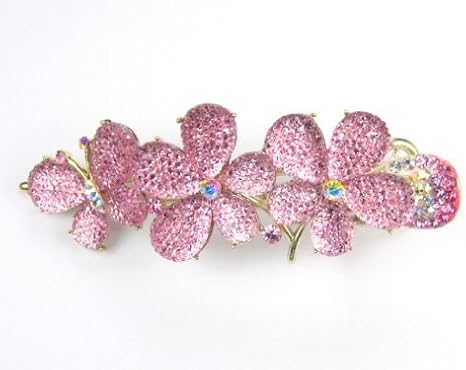 Amazon Com Royal Diamond Butterfly Pink Hair Clip Hair