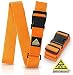 LUGGAGE STRAPS FOR SUITCASE (SET OF 2) - Adjustable Orange Belt Strap to Secure Suitcases and Spot Your Travel Bags Easily primary