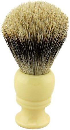 VIGSHAVING 24mm Knot Begie Resin Handle Finest Badger Shaving Brush