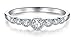 BORUO 925 Sterling Silver Ring, Cubic Zirconia CZ Eternity Engagement Wedding Band Ring