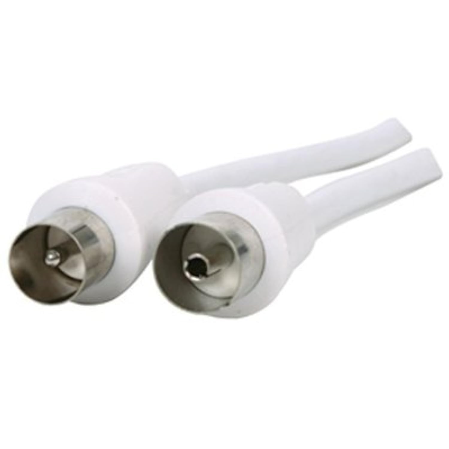 Aptii Coaxial TV Aerial Plug to Socket Fly Lead White 4m