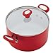 SilverStone Ceramic Nonstick Cookware Pots and Pans Set, 12 Piece, Chili Red
