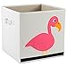 E-Living Store Collapsible Storage Bin Cube for Bedroom, Nursery, Playroom and More 13x13x13 - Flamingo
