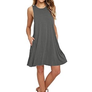 AUSELILY-Womens-Sleeveless-Pockets-Casual-Swing-T-Shirt-Dresses