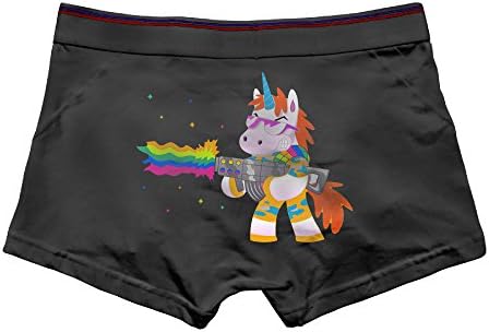 Louisa Men's Unicorn Shooting Boxer Briefs Underwear Modern Cotton Trunk XL Black