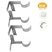 Lnlofen Single Curtain Rod Brackets - 2Pair - Adjustable Curtain Rod Holders - Tap Right into Window Frame for Window Bedroom Home Decoration (Silver)