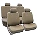 FH Group Car Seat Covers Supreme Cloth Seat Covers Airbag and Split Rear Universal Fit, Automotive Seat Covers Interior Accessories for Cars Vans Trucks and SUV Full Set Taupe Car Accessories