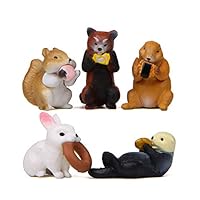 HanYoer 5 pcs Lovely Animal Characters Toys Figurines Playset, Garden Cake Decoration, Cake Topper