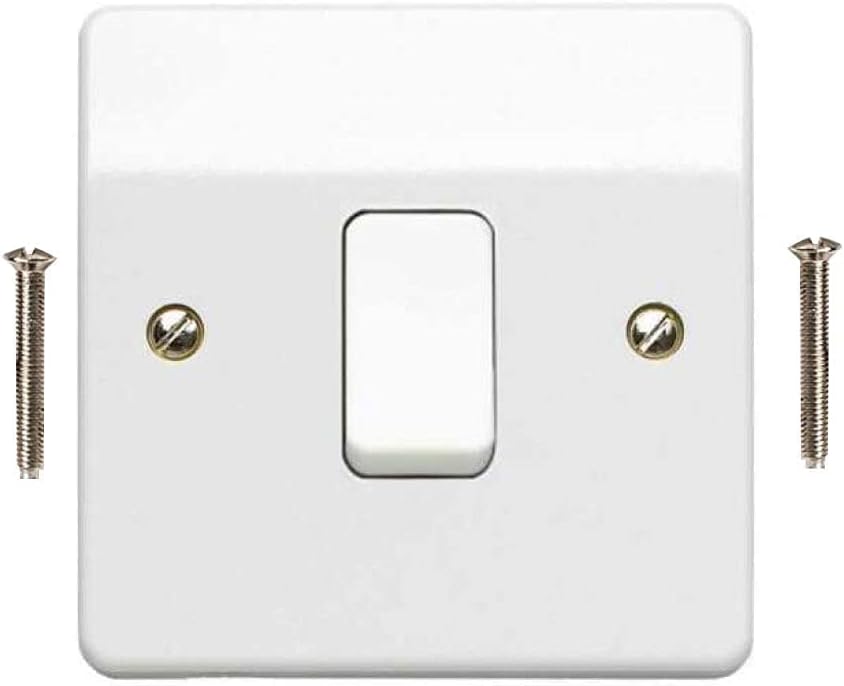 Body-Plus 1 Gang 2 Way Light Switch White Curved Edge 250V 10AX