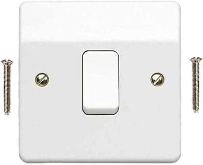 Body-Plus 1 Gang 2 Way Light Switch White Curved Edge 250V 10AX