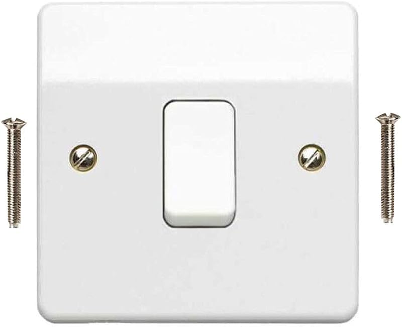 Body-Plus 1 Gang 2 Way Light Switch White Curved Edge 250V 10AX
