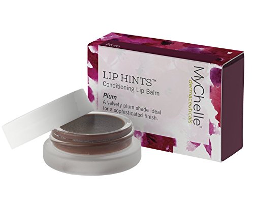 MyChelle Lip Hints Conditioning Lip Balm, 4-in-1 Lip Treatment to Nourish and Hydrate, Plum, 0.2 fl oz