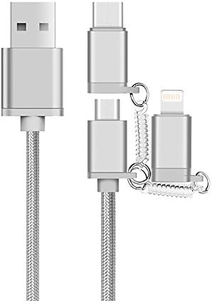 USB to Type C/Lightning/Micro 3 in 1 Multiple 3A USB Charging Cable for iPhone X/8 8 plus/7 7 plus/iPad/Macbook/Galaxy S8 plus/Lg V20/Huawei Mate 9 (grey)