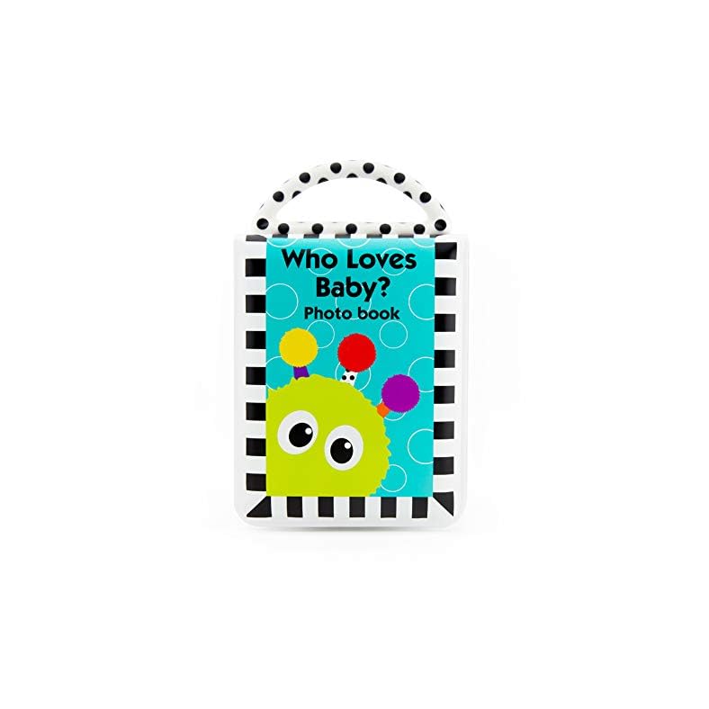 Sassy Developmental Look Book Photo Album | High Contrast Colors and Patterns | Drool Resistant Pages Hold Photos