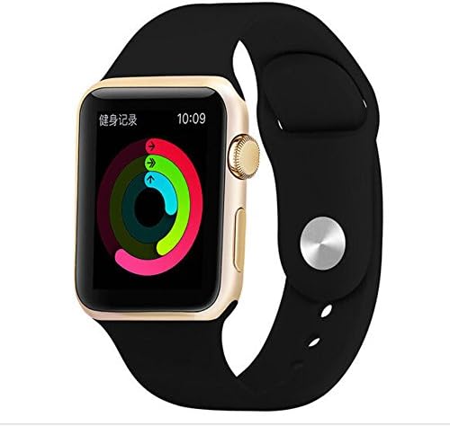 Apple Watch Band 38mm, Apple Watch Series 3 Band, HSZJsto Soft Silicone Replacement Sports Band for iWatch Series 3/2/1/Edition/Sport 38mm Apple Watch All Models, Black (Not fit 42mm Versions)