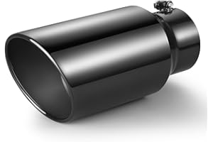 Autarboor 5 Inch Inlet Exhaust Tip,5" Inlet 7" Outlet 15" Overall Length,Chrome-Plated Exhaust Tip,Stainless Steel,Chrome Grey Exhaust Tip,Angle Cut,Bolt On