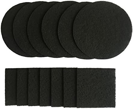 Aiboco12 Pack Activated Carbon Compost Bin Filters Kitchen Odor Absorbing Charcoal, 4.75 inch Square and 7.25 inch Round