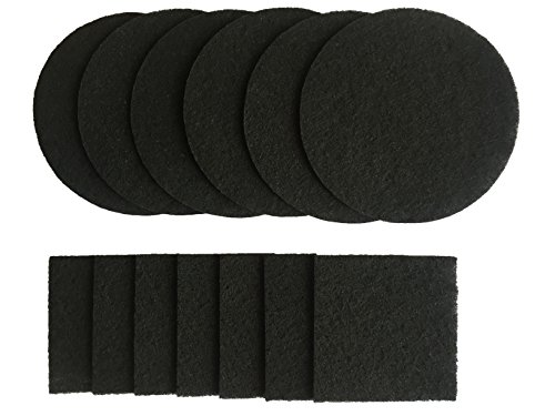 Aiboco12 Pack Activated Carbon Compost Bin Filters Kitchen Odor Absorbing Charcoal, 4.75 inch Square and 7.25 inch Round