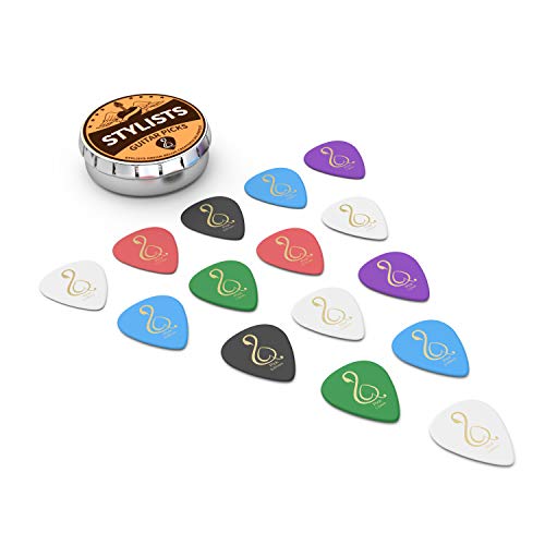 Electric Guitar Picks 30 Pack with 6 Levels of Thickness ranging from Thin,Medium to Heavy