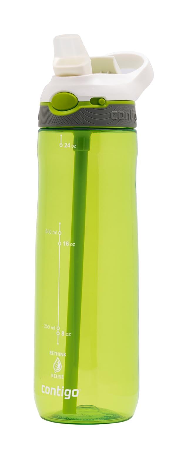Contigo Ashland Autoseal Water Bottle with Flip-Straw | Large 720ml BPA Free Drinking Bottle | Sports Flask | Leakproof Drink Bottle | Ideal for School, Gym, Bike, Running, Hiking
