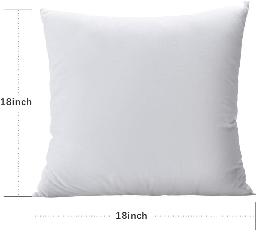 Plehoth Throw Pillow Insert (Pack of 2) 18x18 Square Form Cushion Indoor Decorative Pillows Sham Stuffer for Bed, Couch and Sofa: Home & Kitchen