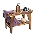 EcoDecors 24 Inch Tranquility Natural Color Waterproof Teak Wood Shower Bench Stool Seat Chair For Inside Shower Storage Shelf Provides Safety, Storage, and Organization For Bathroom Accessories