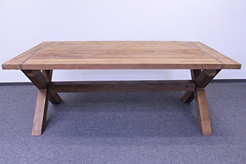 Teak GARTENTISCH BRAHN 200x100 Teakholz antik massiv Tisch Tafel Gartenmöbel – Bild 4
