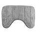 SUMLINK U-Shaped Loving High Density Space Memory Cotton Toilet Bathroom Carpet Floor Mats (15.7 x 23.6 Inch) (Grey)