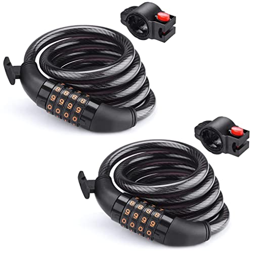 Cable Bike Lock 4feet Resettable Self Coiling Combination Bike Lock