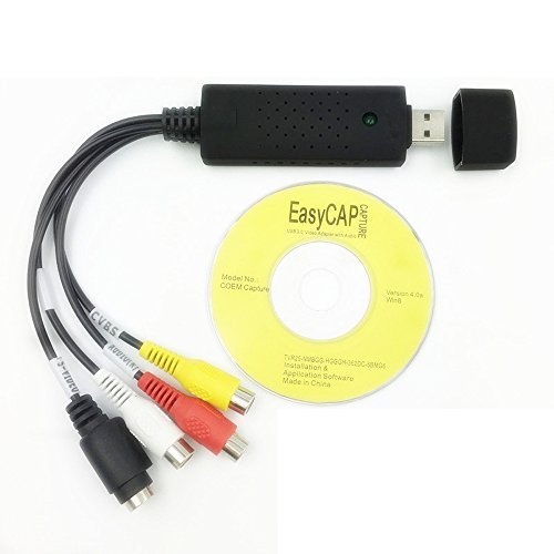 Pro-Eshop Usb 2.0 Surveillance Video Capture Card 1 Channel Set-Top Box Tv Capture Card + Software Disc + Lot RCA Male Plug to BNC Female Jack Adapter Support Win XP/ Win 7/ Vista 32