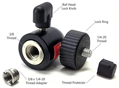 iShot Pro MBH-8846 Tripod Mini 360° Ball Head Works with iPad/iPhone Tripod Mounts, Nikon Cannon Sony Pentax Lumix Cameras, Tripods, Monopods, Camera Brackets & Photography Light Stand Connectors - Thumbnail 2