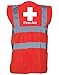 First Aid Cross, Printed Hi-Vis Vest Waistcoat - Red/White XL