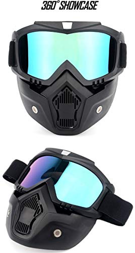 CHAMER Motorcycle Glasses Motocross Goggles Helmet Mask Fog-Proof Windproof UV400 Protection Vintage Harley Motorbike Riding Sunglasses for Kid&Adult CS Paintball