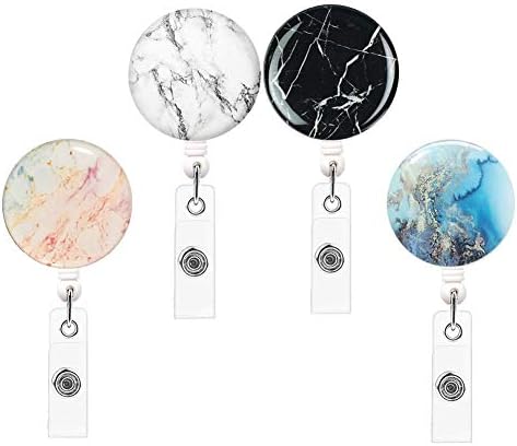 Badge Holders, Retractable Badge Reel with Alligator Clip, Clip On Card ID Holder, Pack of 4