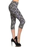 Leggings Depot Women's Popular Best Capri Cropped Regular and Plus Butterknit Soft Printed Brush Leggings Batch10 (Regular (Size 0-12), True Royal)