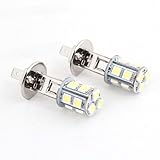uxcell 2 Pcs H1 13 White 5050 SMD LED Foglight Bulb Headlamp for Vehicle Car