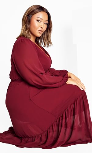 CITY CHIC WOMEN’S PLUS SIZE CHARLIE MAXI DRESS, RUBY, 20