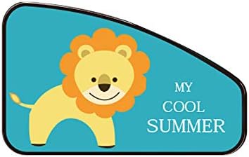 LONG Car Magnetic Sunshade Curtains Cartoon Sunscreen Insulation Sunshade Car Sun Visor Side Window Visor Window,Lion,Leftwindow