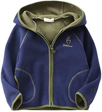 Feidoog Kids Polar Fleece Jacket Hooded Long Sleeve Coat Zip up Outerwear
