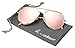 WODISON Polarized Aviator Sunglasses for Women Reflective Lens Mirrored Eyeglasses Metal Frame Rose Gold Lens