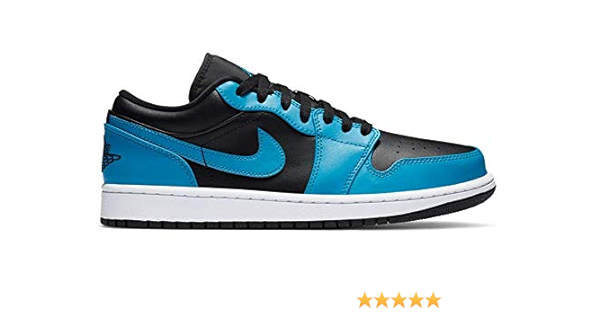 Amazon Com Nike Air Jordan 1 Low Laser Blue Black 410 Size 9 Basketball