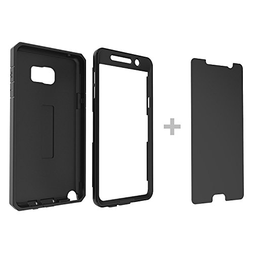 Click Here to See More Images Samsung Galaxy Note 5 Case, Solid Full Body Protection Add 1pc Anti Spy Privacy Mirror Tempered Glass Screen Protector, Joylink New Design for People Who Likes Separate Case and Screen Protector